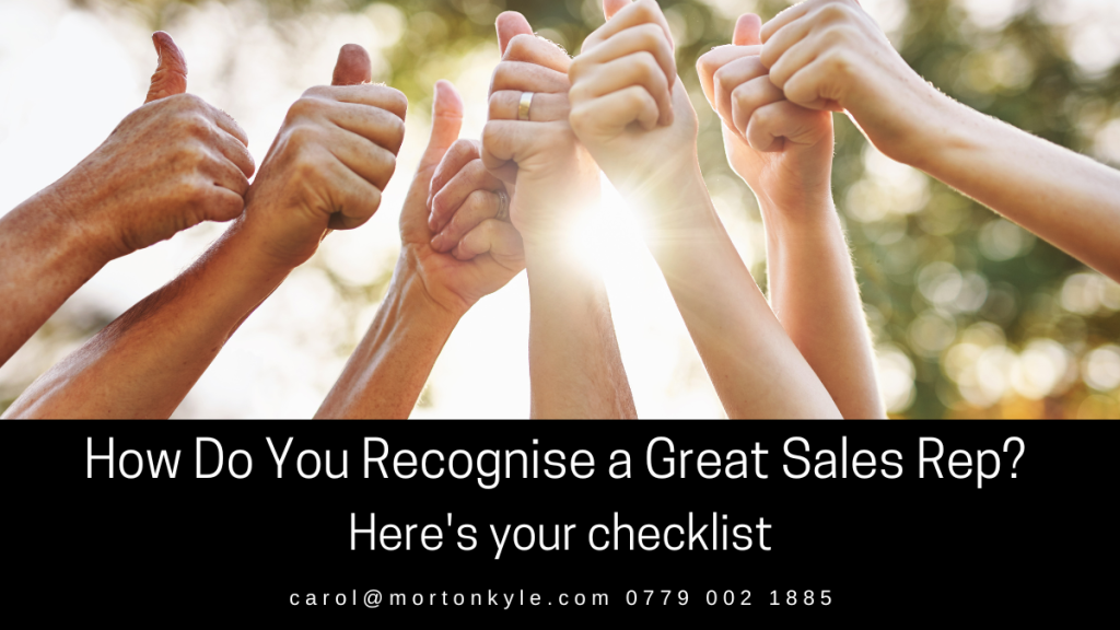 How do you spot great sales people