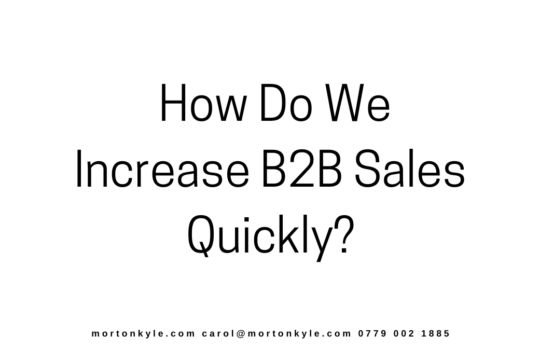 How Do We Increase B2B Sales Quickly?