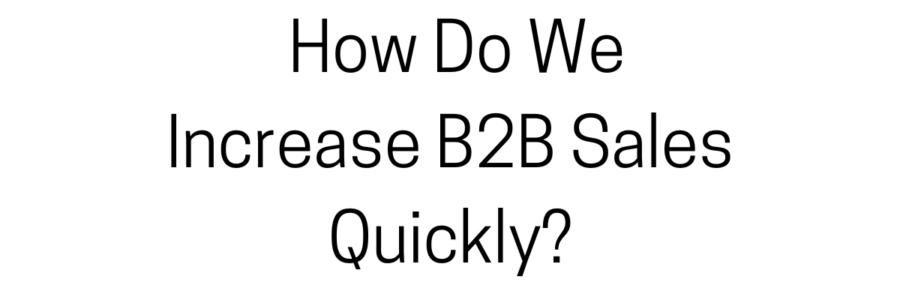 How Do We Increase B2B Sales Quickly?